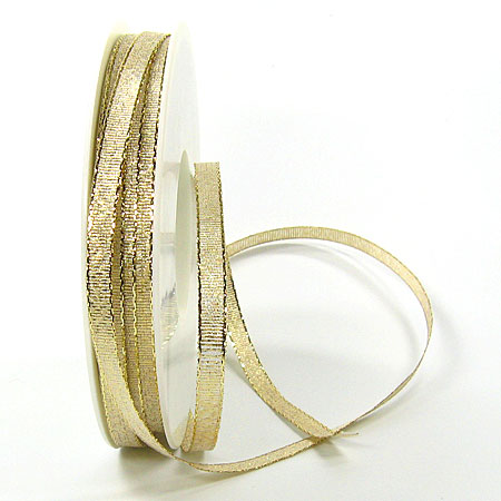 Brokatband-SINFINITY: 6 mm breit / 50m-Rolle, gold