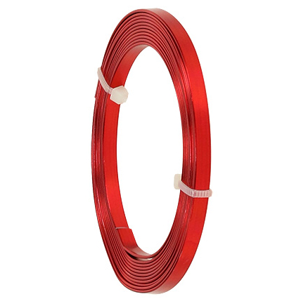 Aluminium-Flachdraht: ca. 5mm x 1mm - 10m-Ring: rot (19)