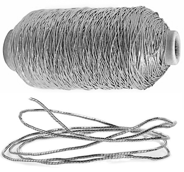 Elastische-Kordel-1mm-250m-5627-05-silber Elastische Kordel, silber: ca. 1mm Ø breit / 250m-Rolle