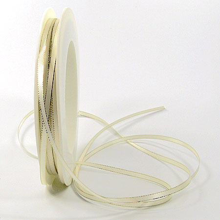 Satinband mit Goldkante 3mm breit - Farbauswahl