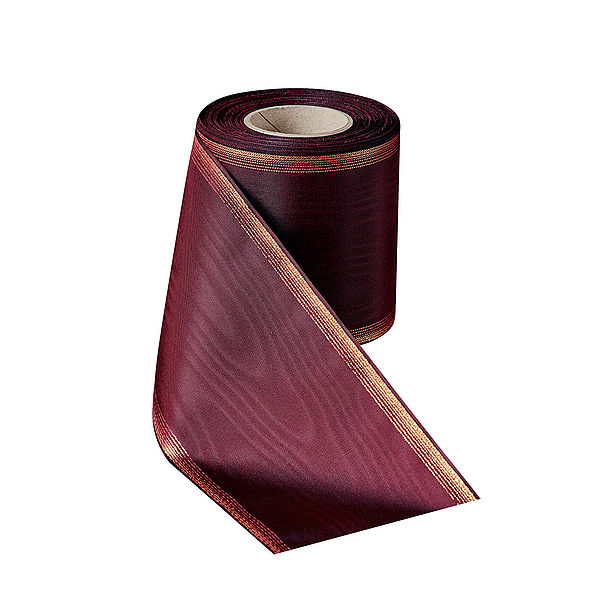 Kranzband Verzugs-Moiré OMBRÉ, rubinrot