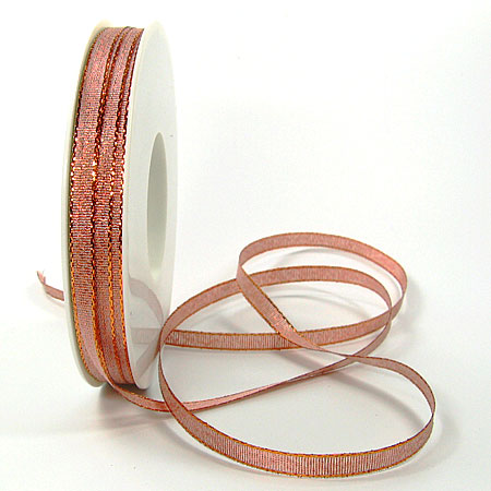153216021 Brokatband, 6mm breit / 50m-Rolle, Kupfer