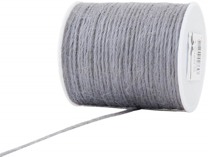 8-JUTE04-05 Jutekordel, grau: 2mm breit / 100m-Rolle.