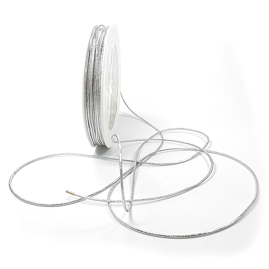301011702 ElastiK-Kordel Premium, silber: 1,7mm breit / 25m-Rolle