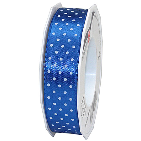 3432520614 Pünktchenband, royalblau: 25mm breit / 20m-Rolle