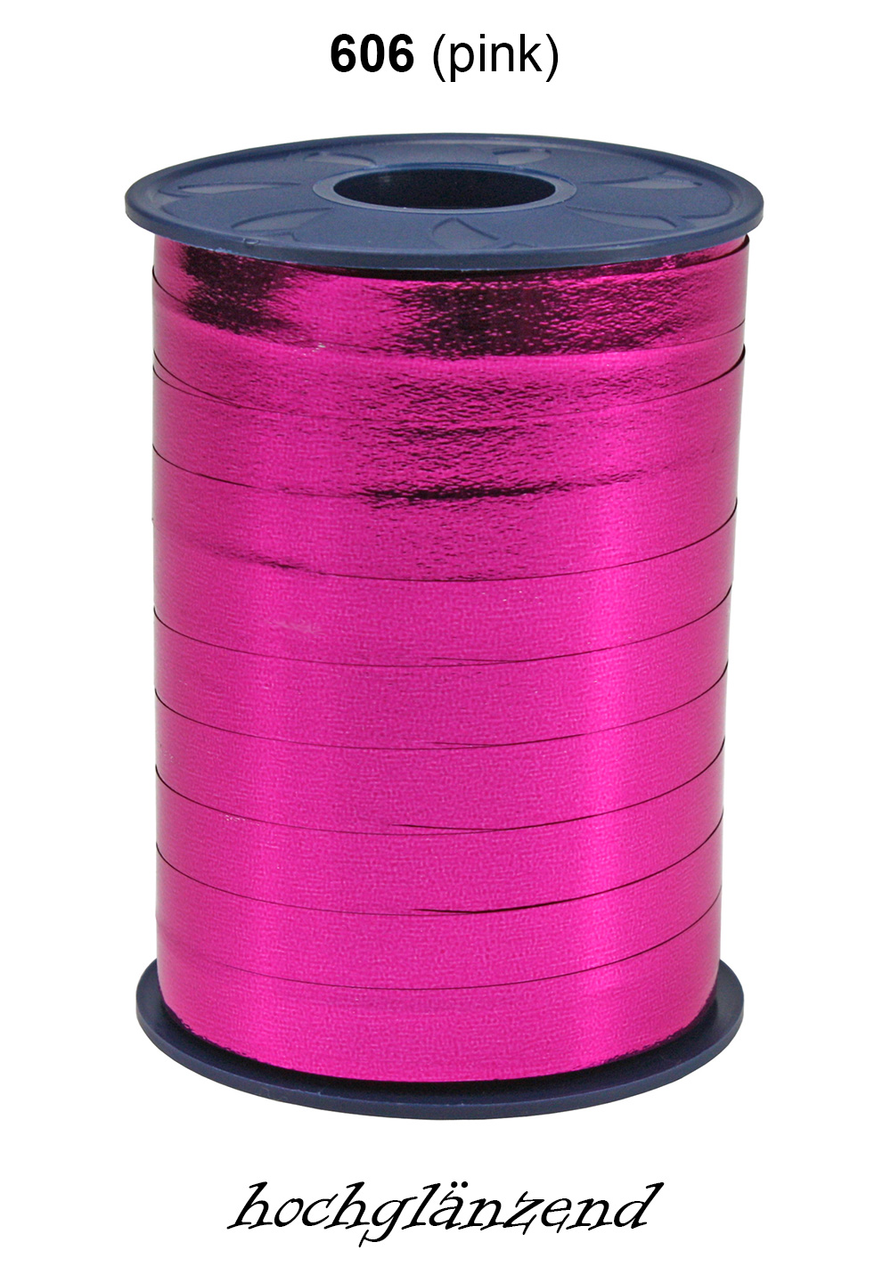 Poly-Ringelband in 5mm (400m-Rolle) oder 10mm (250m-Rolle) erhältlich - pink hochglänzend (606)