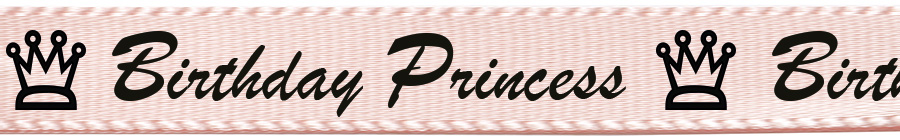 birthday-Princess Satinband "Birthday princess", hellrosa: 15mm breit / 25m-Rolle