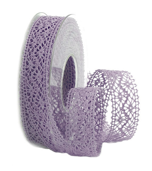 801892482-2 Häkelband, lila: 22mm breit / 10m-Rolle