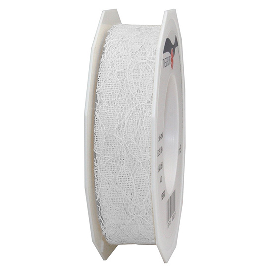 4802525601 Spitzenband: 25mm breit / 25m-Rolle, weiss