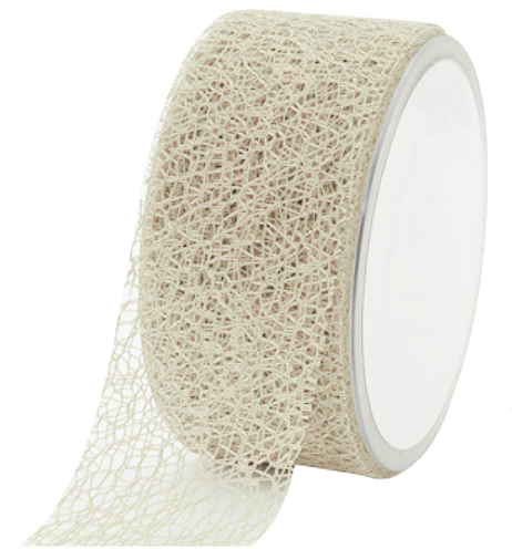 02-creme-38mm Netzband, creme: 38 mm breit / 20m-Rolle.