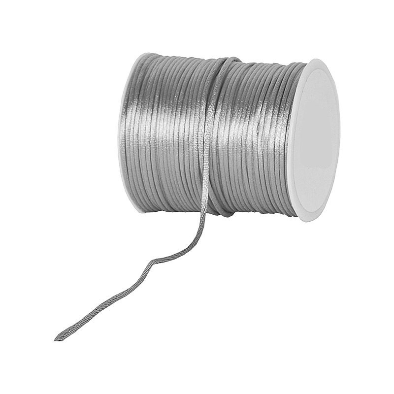 temp8-slc04-044bY7wnqaKBxnX Satinkordel-Seidenkordel: 2mm Ø breit / 100m-Rolle, grau-silber.