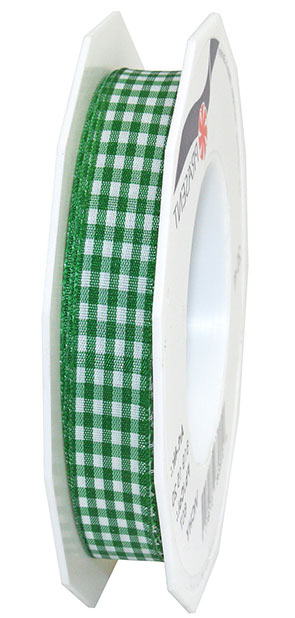 6191520607-1 Vichy-Karoband, apfelgrün-weiss: 15mm breit / 20m-Rolle