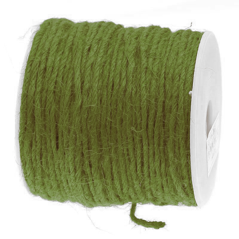 jutekordel-moosgruen Jutekordel, moosgrün: 2mm breit / 100m-Rolle.
