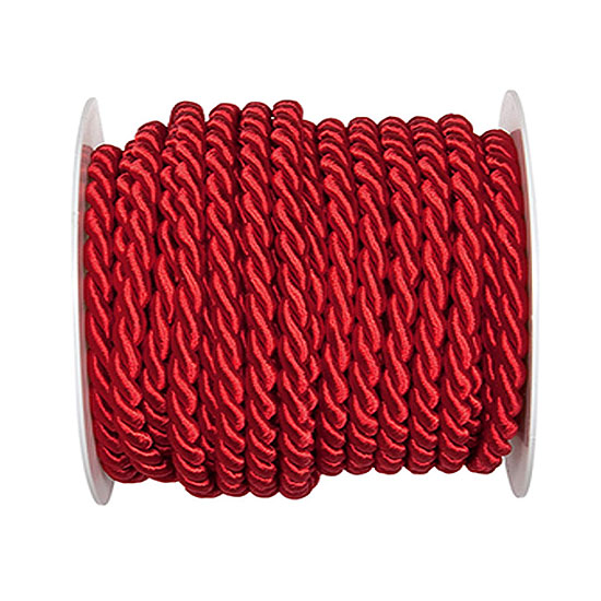 rot-46 Kordel, einfarbig gedreht: 6mm breit Ø / 25m-Rolle.