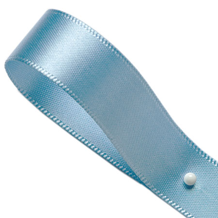 Satinband: 15mm breit / 25m-Rolle, hellblau.