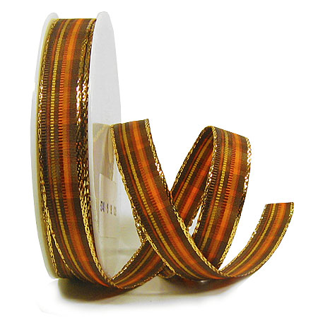 57401598 St. James: 15mm breit / 25m-Rolle, terra-braun-gold