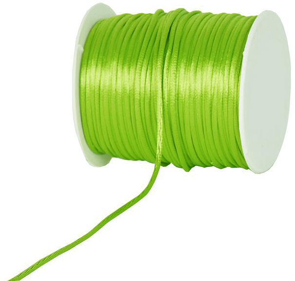 8-SLC04-22-maigruen Satinkordel-Seidenkordel: 3mm Ø breit / 100m-Rolle, maigrün