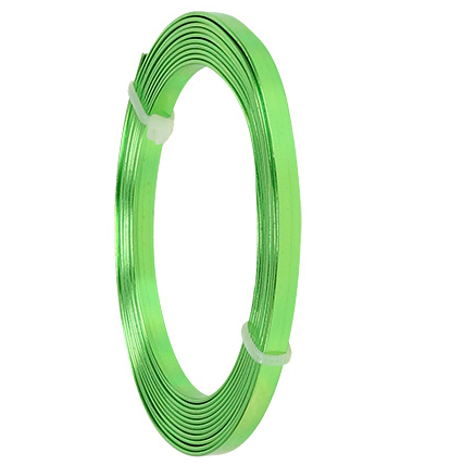 gruenweb Aluminium-Flachdraht: ca. 5mm x 1mm - 10m-Ring: apfelgrün (01)