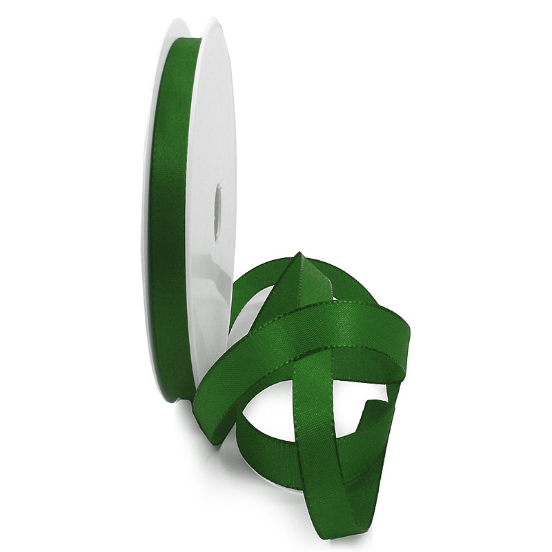 geschenkband_10mm_50m_dunkelgruen-58 Taftband, dunkelgrün: 10mm breit / 50-Rolle, mit feiner Webkante