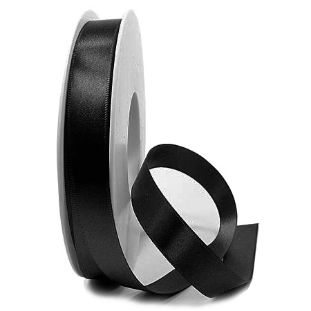 12100-15-050-schwarz Satinband SINFINITY, schwarz: 15mm breit / 25m-Rolle, mit feiner Webkante.