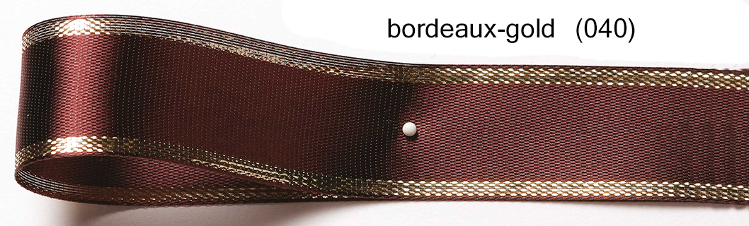 Satinband EASY mit Goldkante: bordeaux-gold (040)