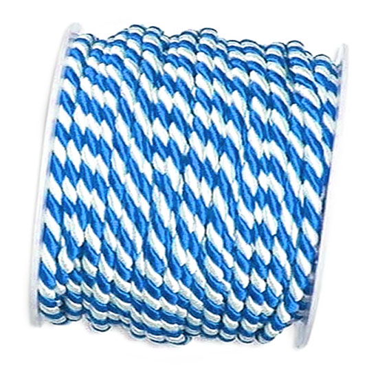 6mm-blau-weiss Kordel, blau-weiß: 6mm breit / 25m-Rolle