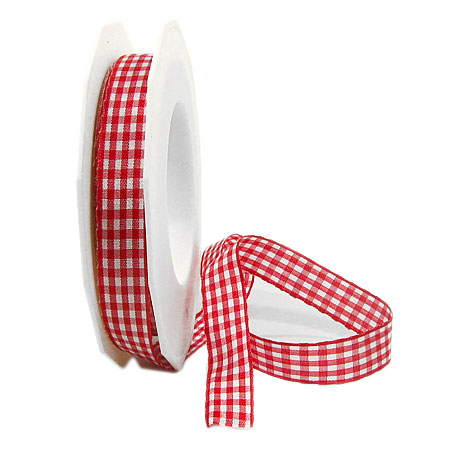 6191520609 Vichy-Karoband, rot-weiss: 15mm breit / 20m-Rolle