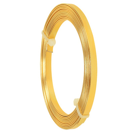 gelb-40-ring Aluminium-Flachdraht: ca. 5mm x 1mm - 10m-Ring: gelb (40)