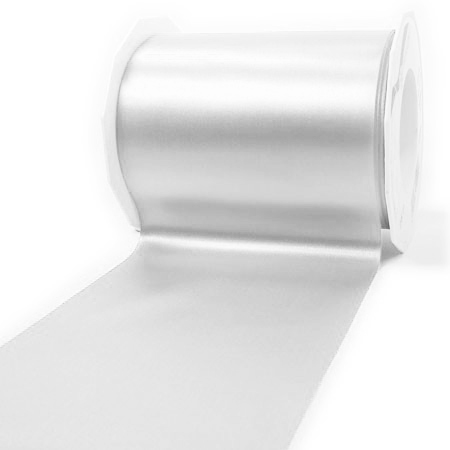 weiss-112mm-324-12-601 Satinband-ADRIA, Tischband: 112 mm breit / 25-Meter-Rolle, weiss