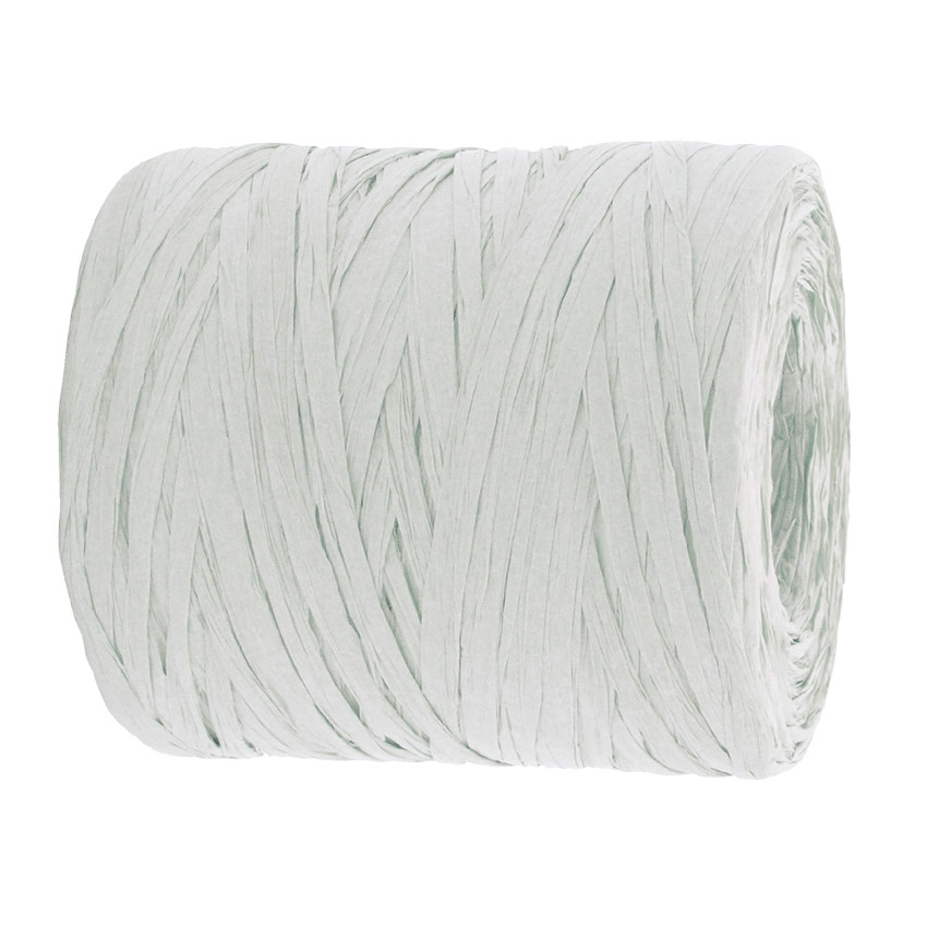 8RAF200-01 PAPER-Raffia-Bast, weiß: 5mm breit / 200m-Rolle