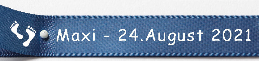 Babyband individuell bedruckt.: 15mm breit -  5m-Länge: royalblau