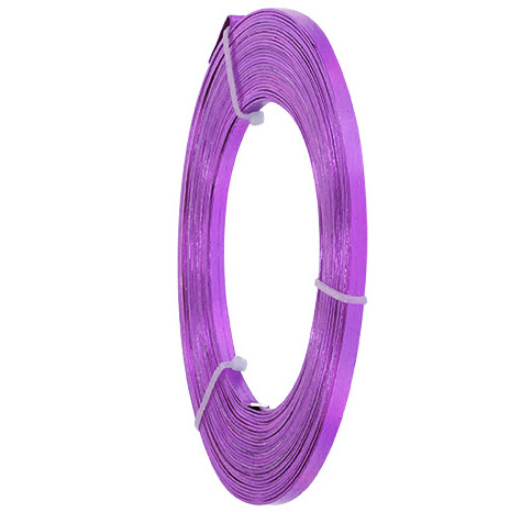 Aluminium-Flachdraht: ca. 5mm x 1mm - 10m-Ring: lavendel (25)