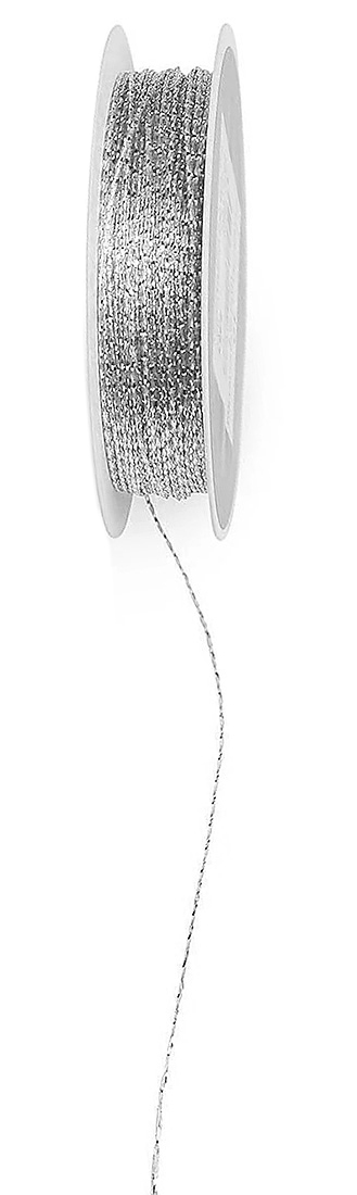 Metallic-Kordel-silber-neu-1mm Draht-Kordel, silber-metallic: 1 mm breit / 50 Meter