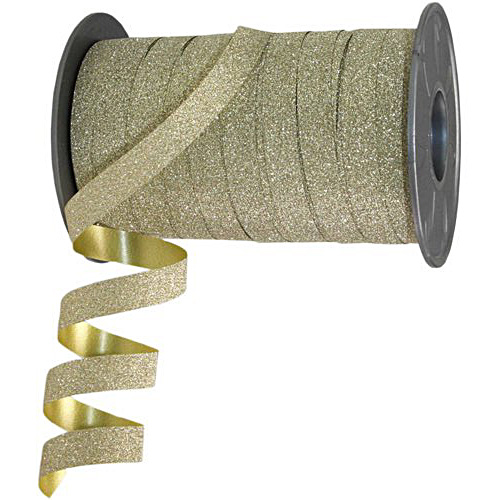 Polyband-Glitter: 10mm breit / 100m-Rolle, gold