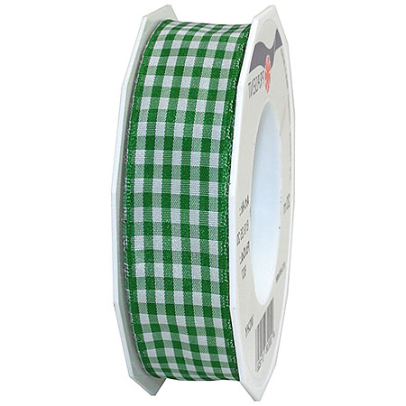 6192520607 Vichy-Karoband, apfelgrün-weiss: 25mm breit / 20m-Rolle