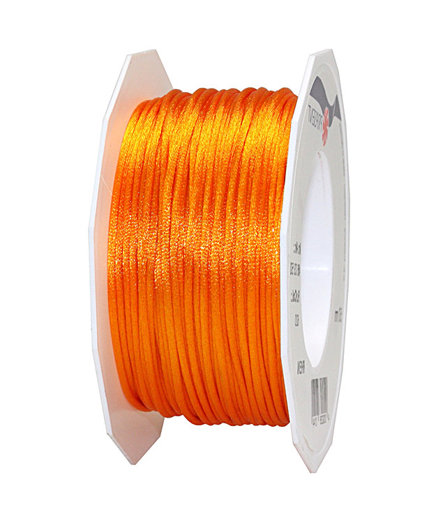 Satinkordel-Seidenkordel: 3mm Ø breit / 50m-Rolle, orange