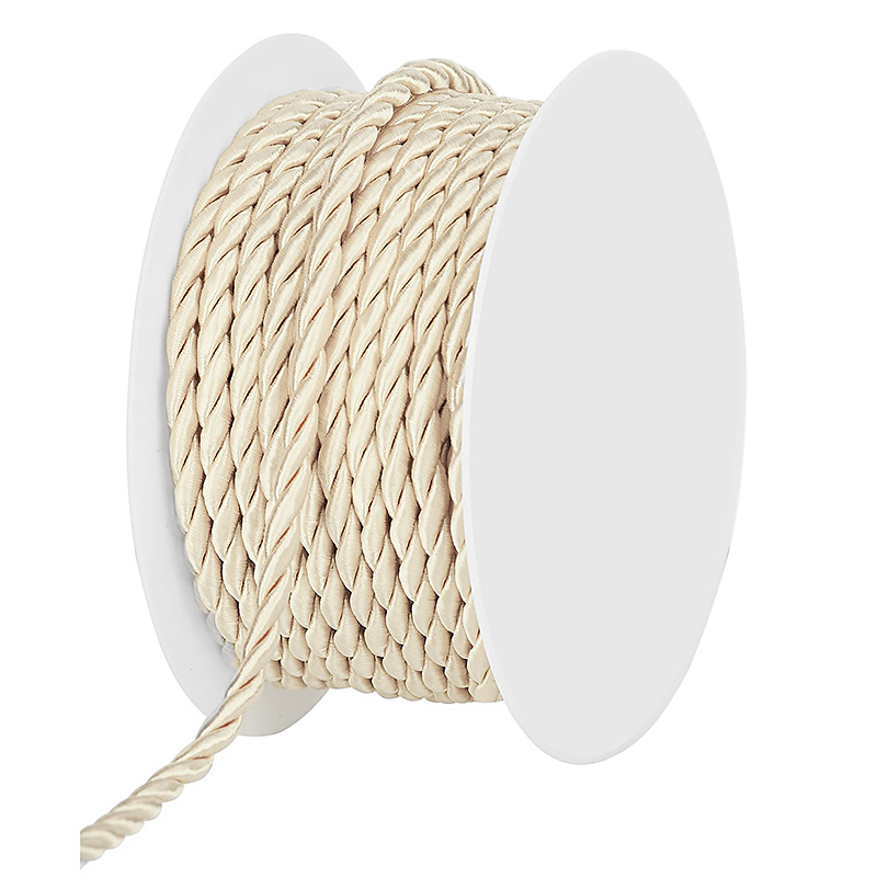 Kordel, creme: 4mm breit / 25m-Rolle