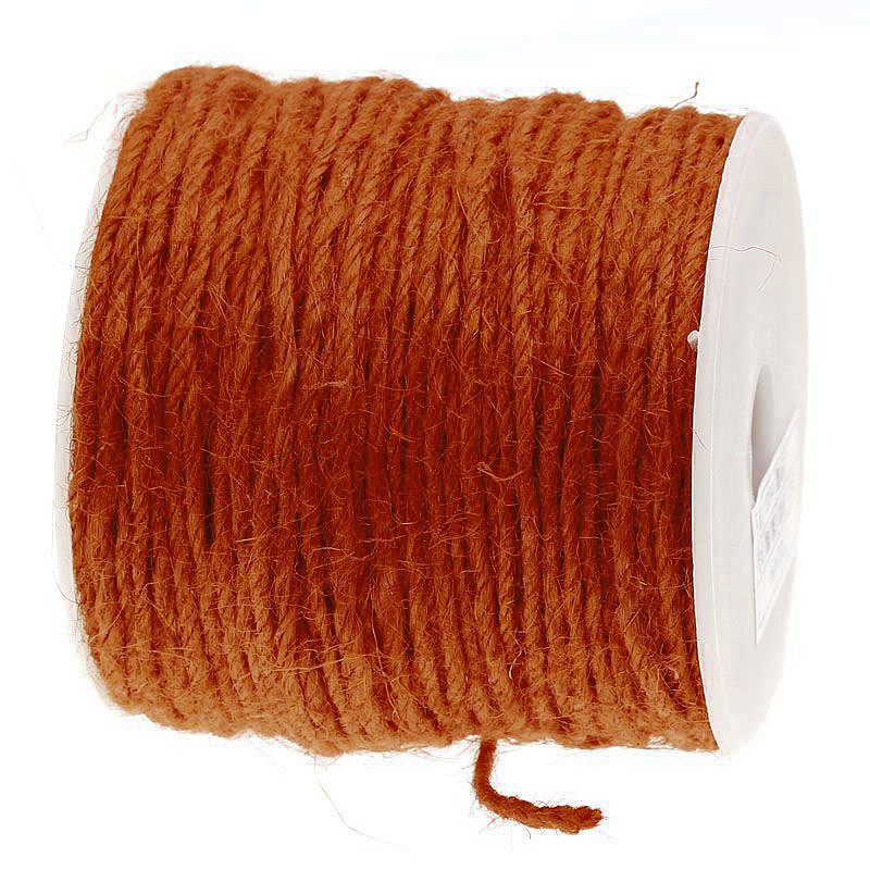 jutekordel-terra Jutekordel, terracotta: 2mm breit / 100m-Rolle.