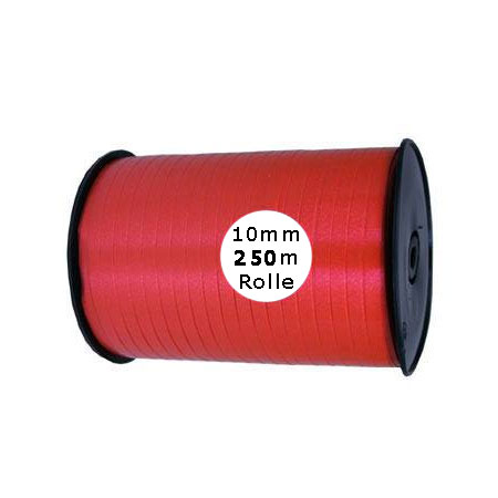 10mm-rot Ringelband: 10mm breit / 250m-Rolle, rot
