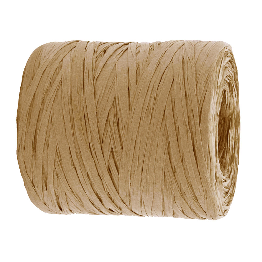 8RAF200-42 PAPER-Raffia-Bast, natur: 5mm breit / 200m-Rolle