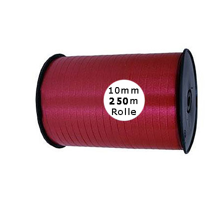 10mm-bordeaux Ringelband: 10mm breit / 250m-Rolle, weinrot