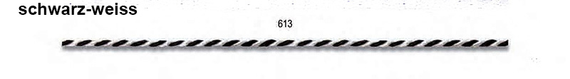 Kordel, schwarz-weiss: 2mm breit / 50m-Rolle