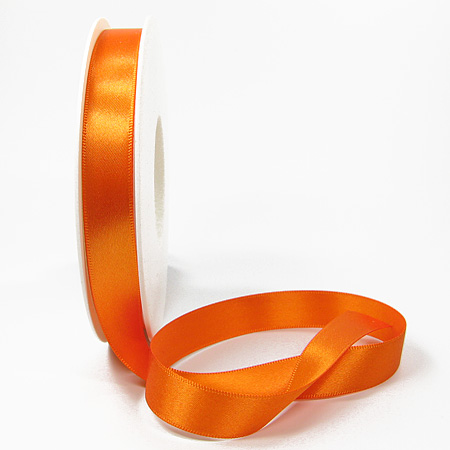 Satinband: 15mm breit / 25m-Rolle, orange.