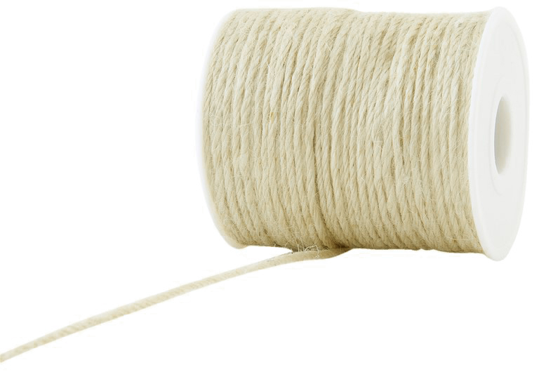 8-JUTE04-02 Jutekordel, creme: 2mm breit / 100m-Rolle.