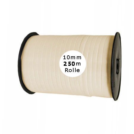 Ringelband: 10mm breit / 250m-Rolle, creme