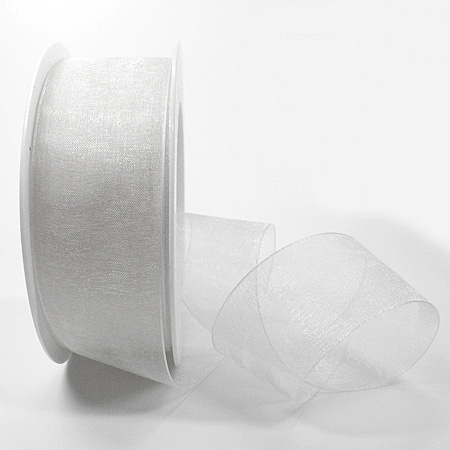 1250038001 Organzaband weiss, 38mm breit / 25m-Rolle
