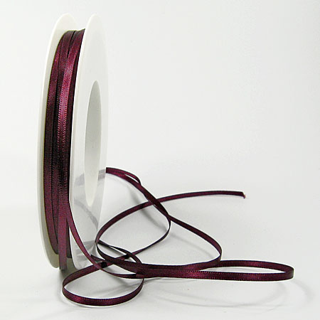 Satinband SINFINITY - aubergine (056) - Beispiel 3mm / 50m- Rolle