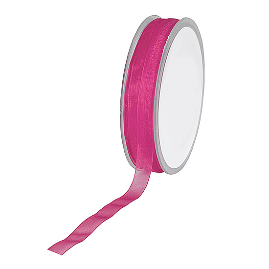 8OWE1755 Organzaband: 10mm breit / 50m-Rolle, pink: 8OWE1755