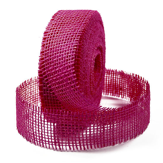 Jute-fuchsia-130 Juteband-Rupfenband, erika: 40mm breit / 20m-Rollen.