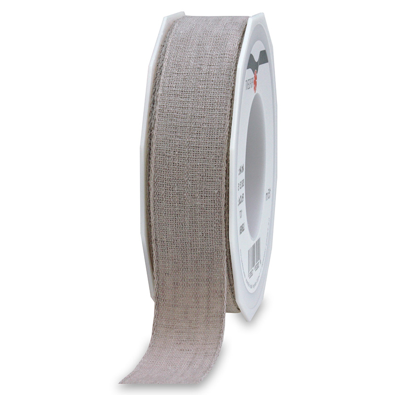 8382515107 LEINEN, grau, 25mm breit / 15m-Rolle